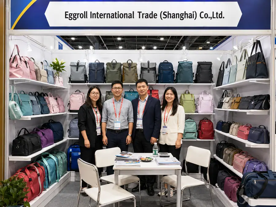 Eggroll Bags trade fair stand with the cooler and carry range