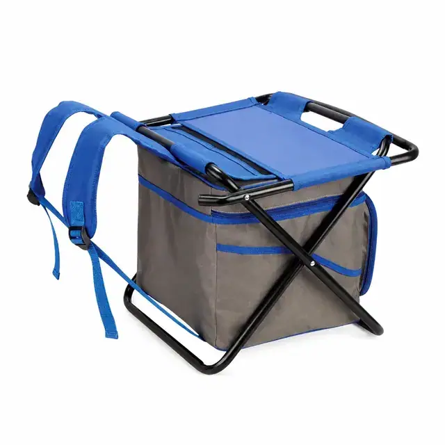 2-in-1 Portable Backpack with Folding Chair Cooler 34×27.5×27cm — product view