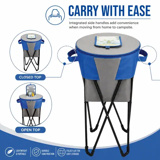 2-in-1 Portable Folding Stool Cooler Bag 45×45×86cm — construction detail 3