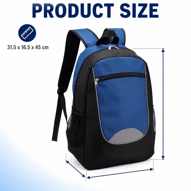 Kids School Backpack — 31.5 x 16.5 x 45 cm — construction detail 1
