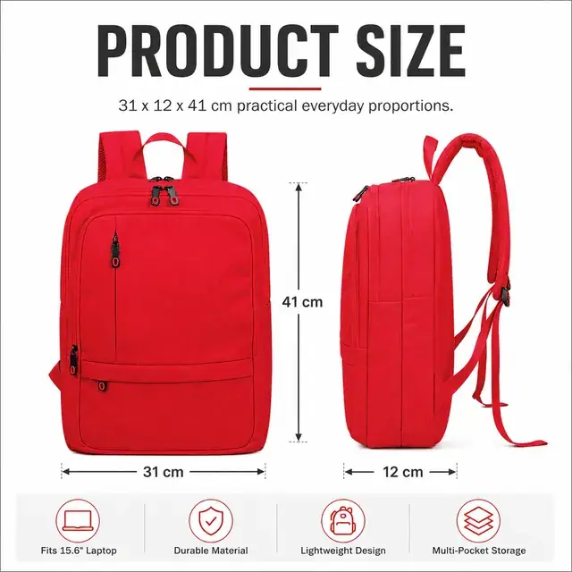 Teen School & Laptop Backpack — 31 x 12 x 41 cm — construction detail 1