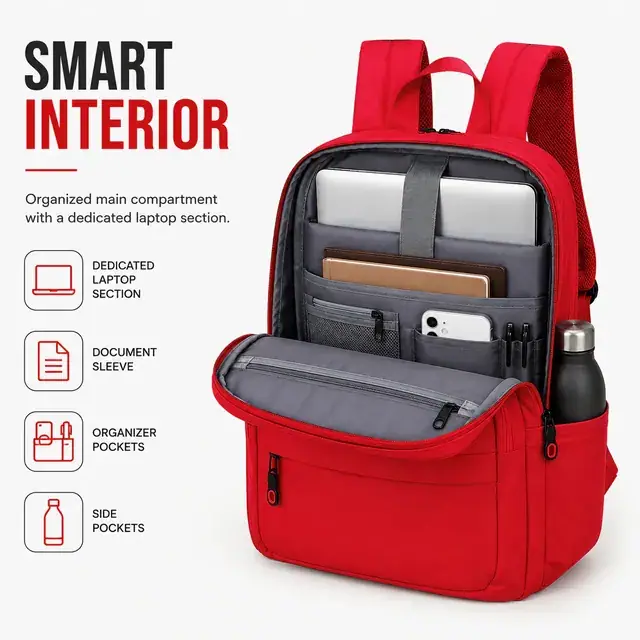 Teen School & Laptop Backpack — 31 x 12 x 41 cm — construction detail 3