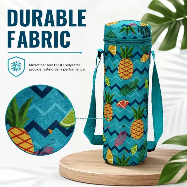 Wine Bottle Cooler Bag Wholesale (10*10*31cm, Microfiber & 600D Polyester) — construction detail 1