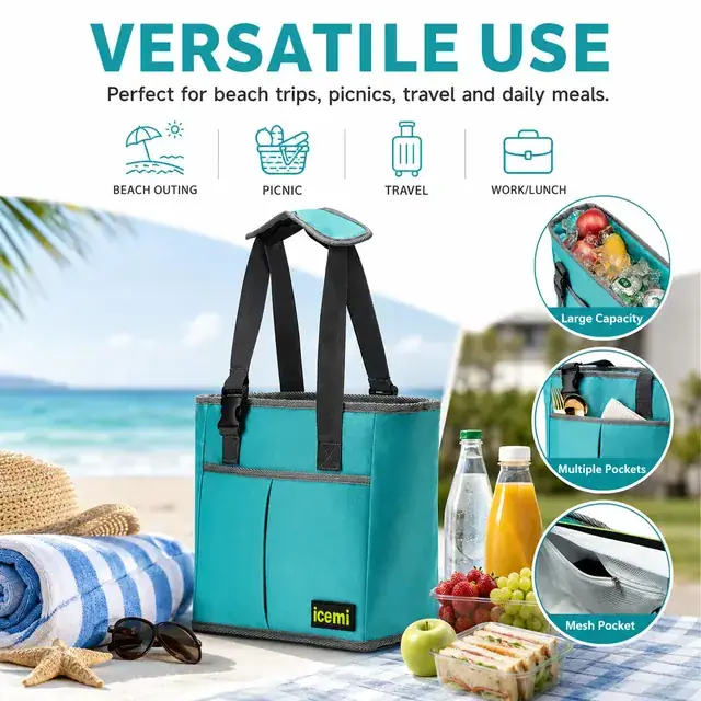Beach Cooler Bag (600D/PVC, 27*15*25cm) - Factory — construction detail 4