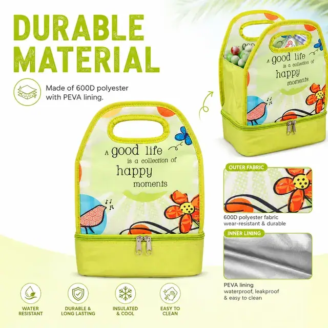 Beach Cooler Bag / Lunch Cooler (600D Polyester + PEVA, 22*15*30cm) — construction detail 2