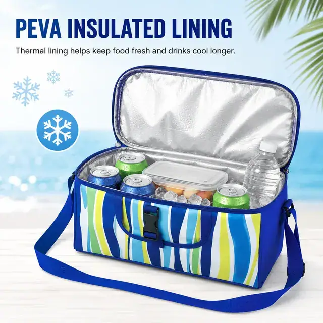 Beach Cooler Bag for Picnic & Delivery - Custom (600D Polyester + PEVA, 42*19.5*26cm) — construction detail 2