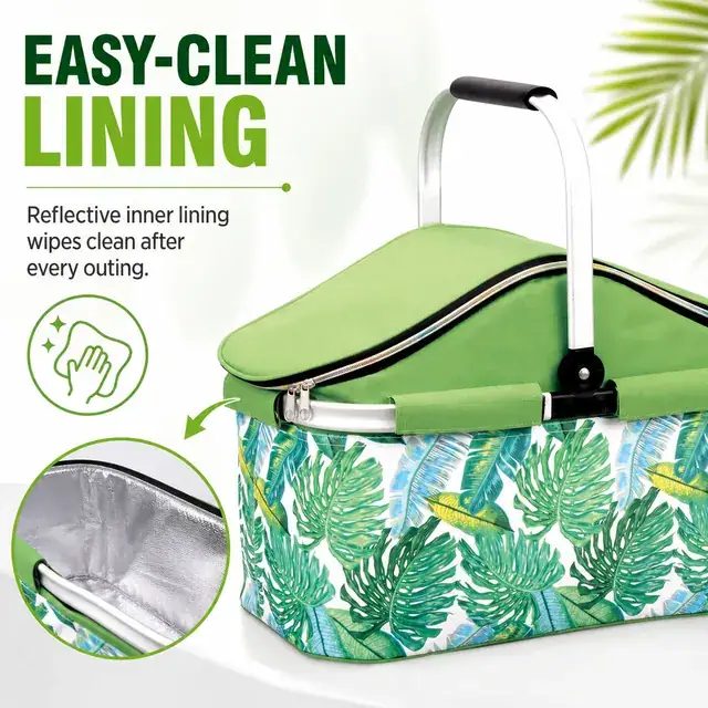 Portable Beer Bottle Cooler Basket 600D+Microfiber 44×25×34cm — construction detail 2