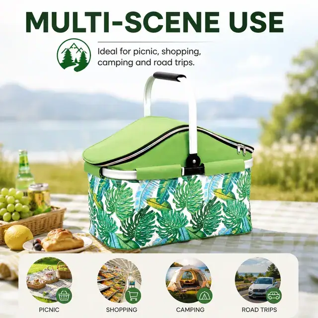 Portable Beer Bottle Cooler Basket 600D+Microfiber 44×25×34cm — construction detail 4