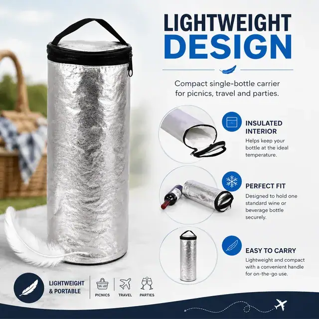 Bottle Cooler Bag (11*31cm, Aluminium, China Manufacture) — construction detail 3