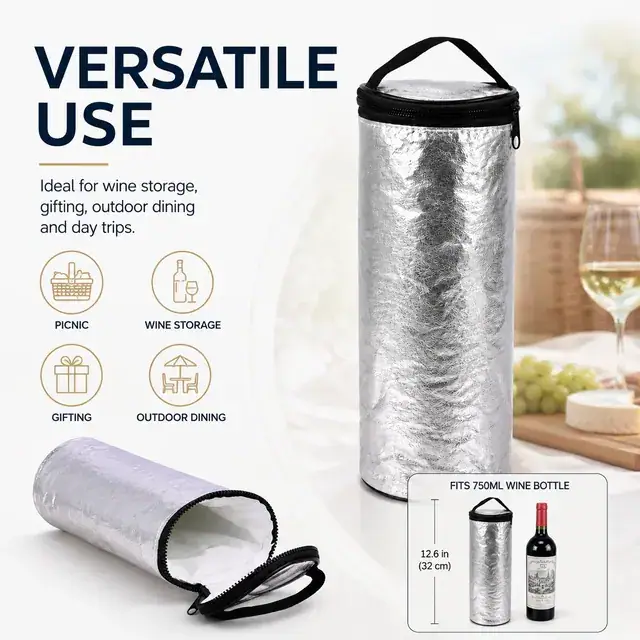 Bottle Cooler Bag (11*31cm, Aluminium, China Manufacture) — construction detail 4