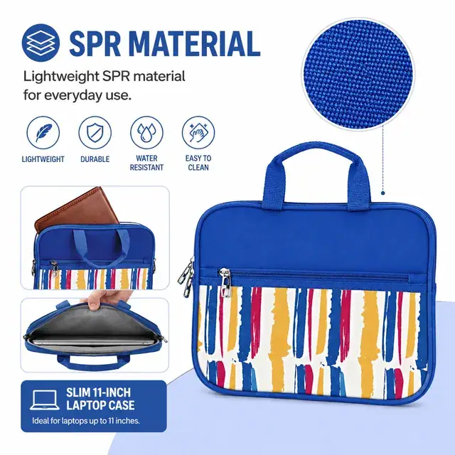 11" Business Laptop Case — Portable Slim Computer Bag, 28×3×22 cm — construction detail 2