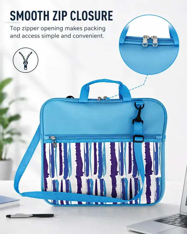 15" Business Shoulder Laptop Bag — Large Capacity, Waterproof, 38×3×32 cm — construction detail 3