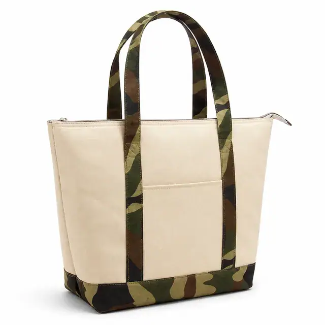 Camouflage Bottom Insulated Lunch Bag with Long Handles (600×300D, (44+31)×15×33.5 cm) — product view