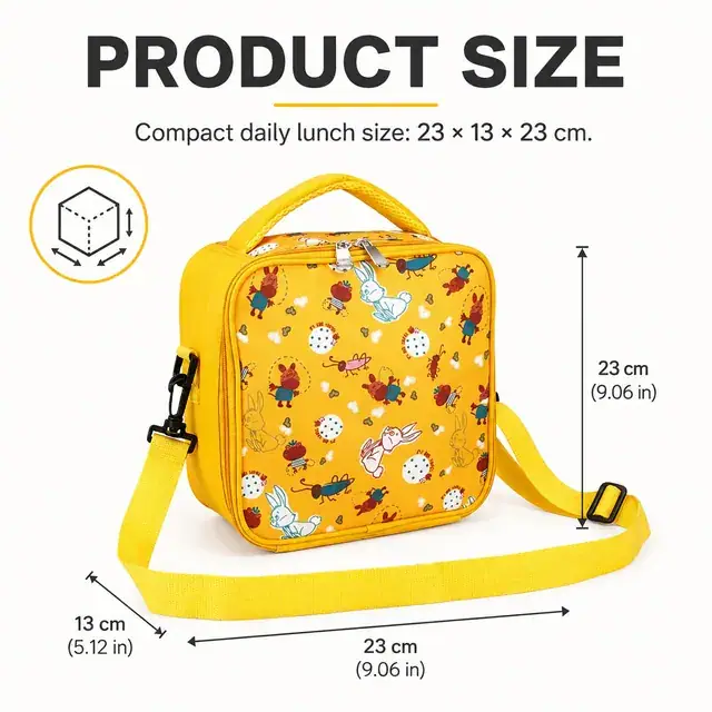 Mini Picnic Lunch Cooler Bag (600D Polyester + PEVA, 23×13×23 cm) — construction detail 1