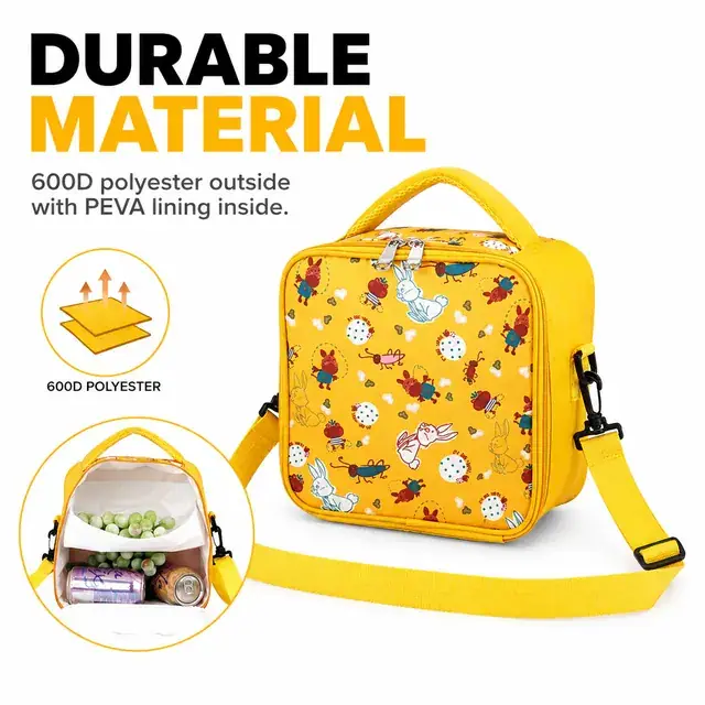 Mini Picnic Lunch Cooler Bag (600D Polyester + PEVA, 23×13×23 cm) — construction detail 2