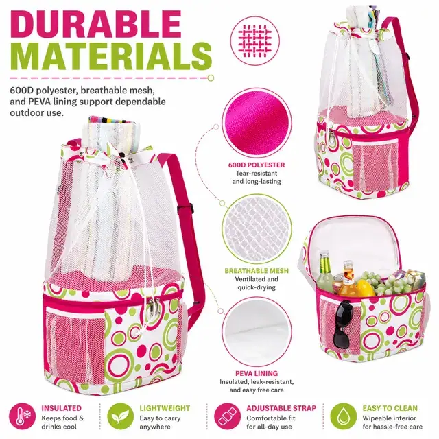 Cooler Bag Thermal Insulation Picnic Backpack (600D Polyester + PEVA, 53*22*51cm) — construction detail 1