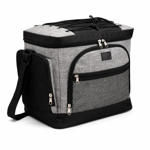 Cooler Insulated Lunch Bag for Adult Work and Office (600D Two-Tone Polyester/PVC, 34.5×24×30 cm) — product view
