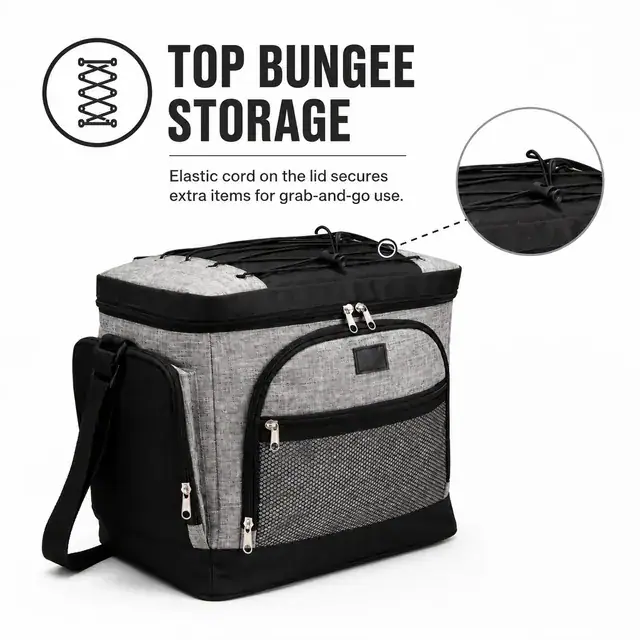 Cooler Insulated Lunch Bag for Adult Work and Office (600D Two-Tone Polyester/PVC, 34.5×24×30 cm) — construction detail 3