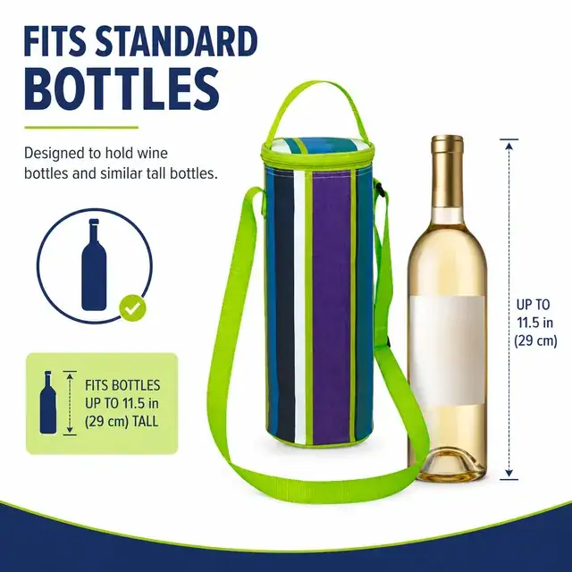 Insulated Bottle Cooler Bag for Traveling (12*12*32cm, 600D Polyester) — construction detail 3