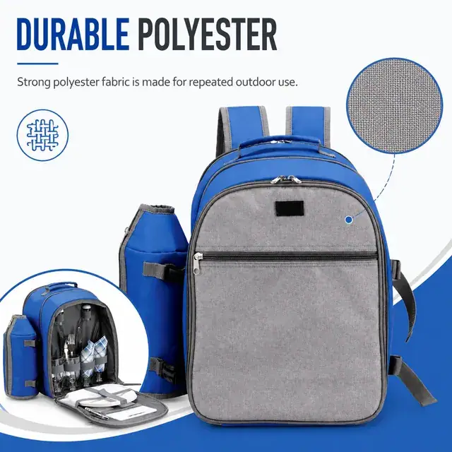 Cooler Picnic Backpack Set for Children - Custom (Polyester, 27*21*38cm) — construction detail 2