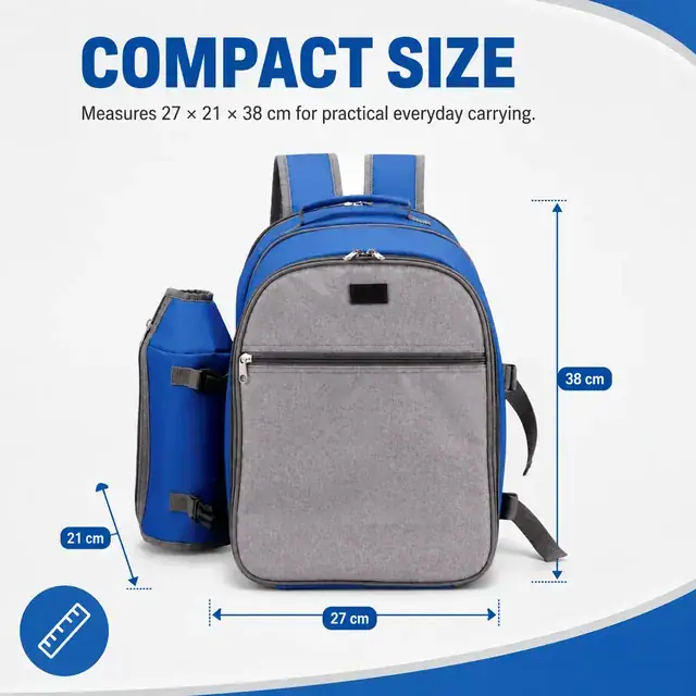 Cooler Picnic Backpack Set for Children - Custom (Polyester, 27*21*38cm) — construction detail 3