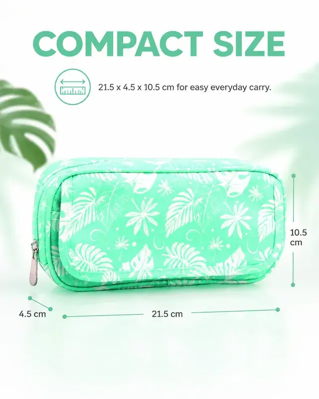 Waterproof Canvas Cosmetic Bag — 21.5 x 4.5 x 10.5 cm — construction detail 1
