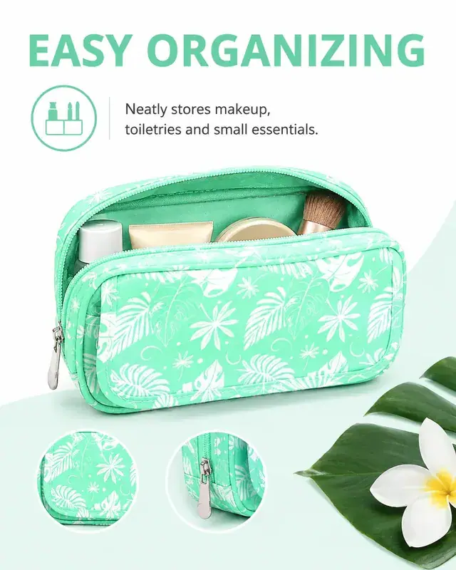 Waterproof Canvas Cosmetic Bag — 21.5 x 4.5 x 10.5 cm — construction detail 3