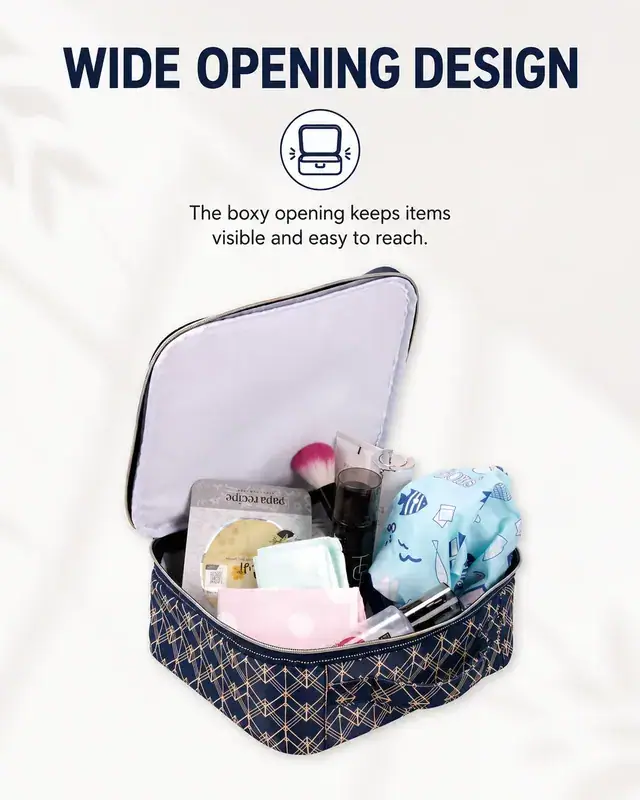 Travel Cosmetic Bag & Makeup Organizer — 27.5 x 10.5 x 21 cm — construction detail 3