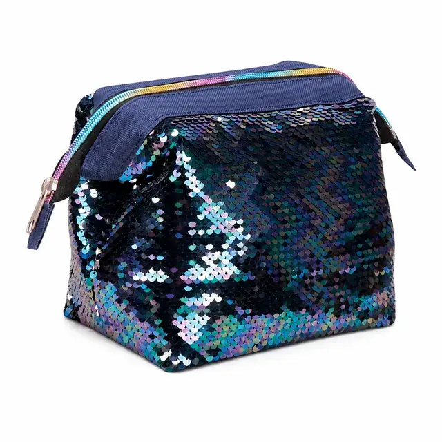 Iridescent Sequin Travel Cosmetic Bag — (25+18) x 11.5 x 14 cm — product view