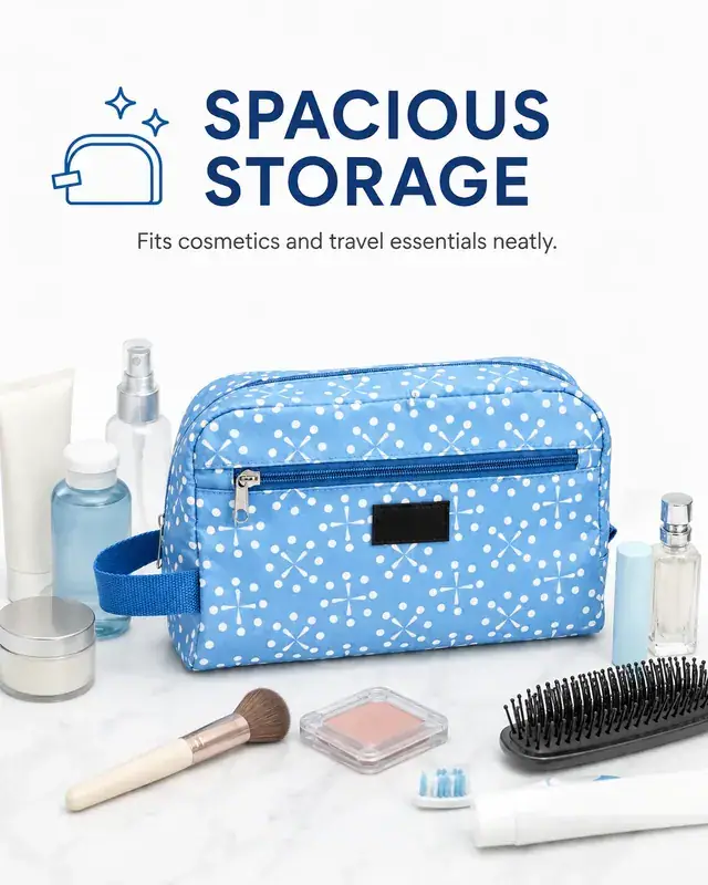 Custom Cosmetic Pouch for Branding — 25 x 10.5 x 15.5 cm — construction detail 1