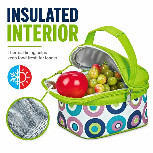 Custom Insulated Lunch Bag Wholesale (600D Polyester, 21×21×23 cm) — construction detail 1