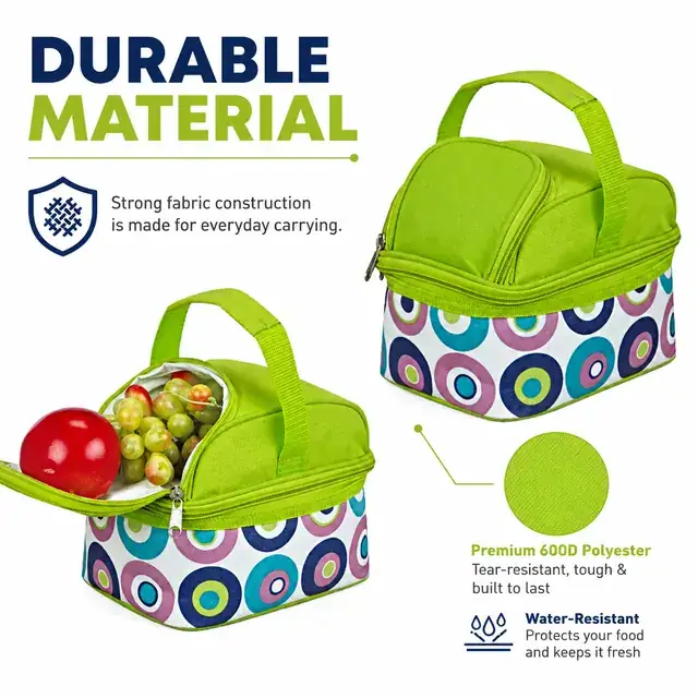 Custom Insulated Lunch Bag Wholesale (600D Polyester, 21×21×23 cm) — construction detail 2