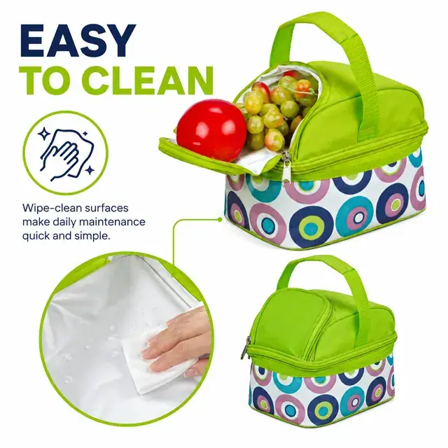 Custom Insulated Lunch Bag Wholesale (600D Polyester, 21×21×23 cm) — construction detail 3