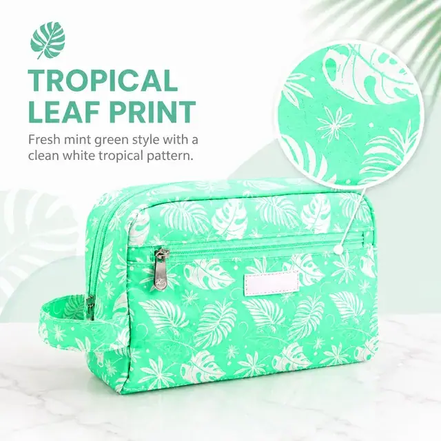 Custom Logo Travel Cosmetic Bag & Makeup Organizer — 25.5 x 10 x 17 cm — construction detail 2