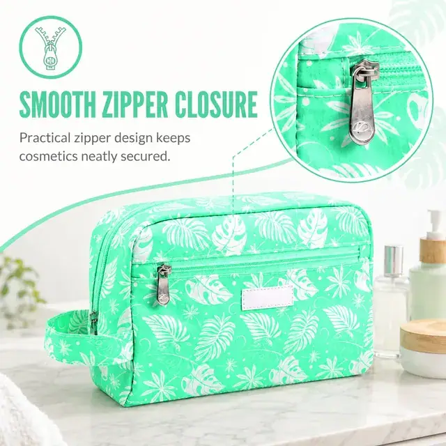 Custom Logo Travel Cosmetic Bag & Makeup Organizer — 25.5 x 10 x 17 cm — construction detail 3