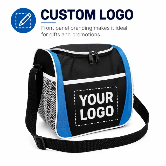 Custom Logo Lunch Bag for Work, Picnic & School (420D Jacquard, 21.5×16×21.5cm) — construction detail 2