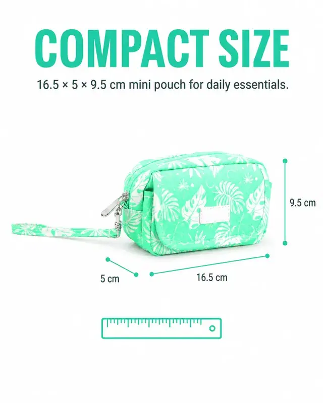 Custom Logo Water-Resistant Summer Beach Pouch — 16.5 x 5 x 9.5 cm — construction detail 1