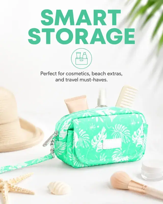 Custom Logo Water-Resistant Summer Beach Pouch — 16.5 x 5 x 9.5 cm — construction detail 3