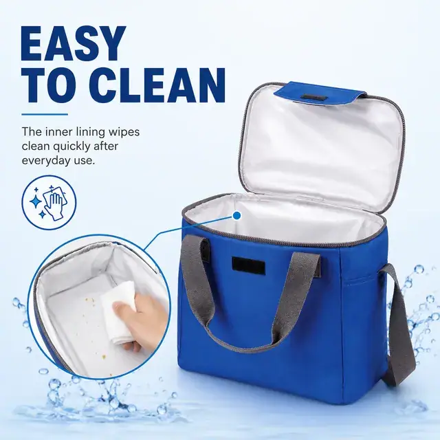 Custom Portable Insulated Lunch Cooler Bag Wholesale (Polyester, 31.5×18.5×28cm, Shoulder) — construction detail 4