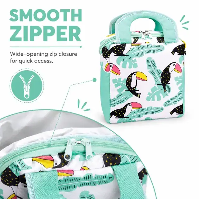 Custom Printed Insulated Lunch Bag for Wholesale (Polyester, 24.5×16×25cm) — construction detail 1
