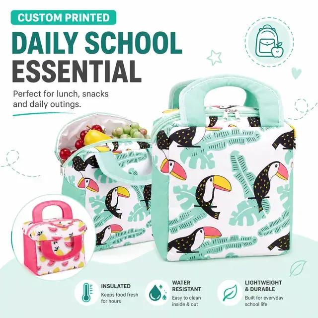 Custom Printed Insulated Lunch Bag for Wholesale (Polyester, 24.5×16×25cm) — construction detail 4
