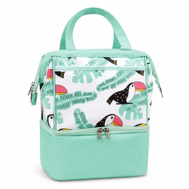 Custom Printed Insulated Lunch Tote Bag (Polyester, 25×16.5×30cm, Double Layer) — product view