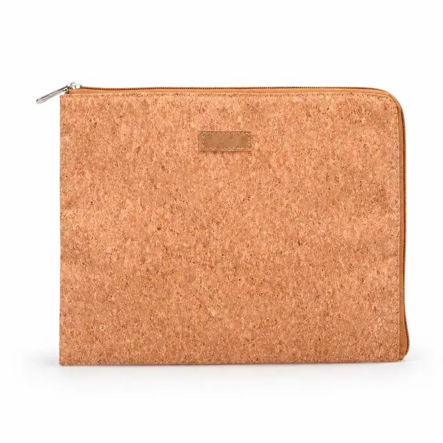 Custom Logo Tablet Bag / Laptop Case Pouch — Cork Leather, 28×22.5 cm — product view