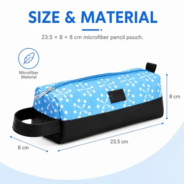 Customizable Pencil Pouch for Branding — 23.5 x 8 x 8 cm — construction detail 1