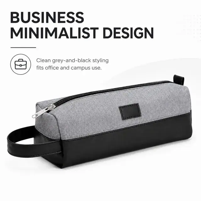 Customizable Two-Tone Stationery Pouch — 23.5 x 8 x 8 cm — construction detail 2