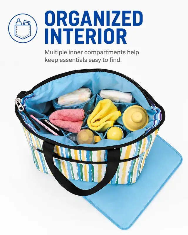 Design Baby Diaper Tote Bag — 41 x 13 x 33 cm — construction detail 3