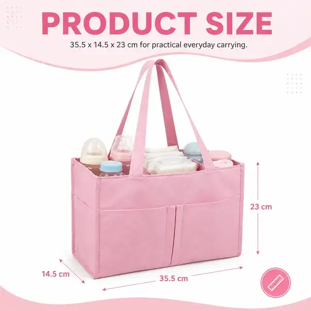 Non-Woven Diaper & Multi-Purpose Tote Bag — 35.5 x 14.5 x 23 cm — construction detail 1