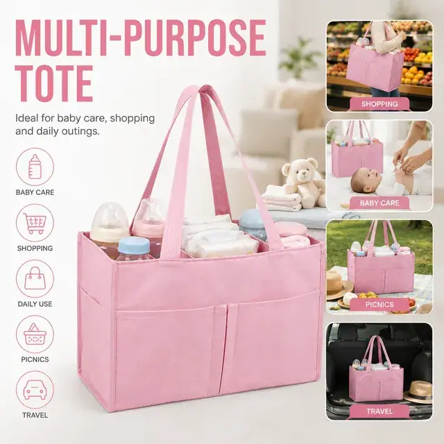 Non-Woven Diaper & Multi-Purpose Tote Bag — 35.5 x 14.5 x 23 cm — construction detail 4
