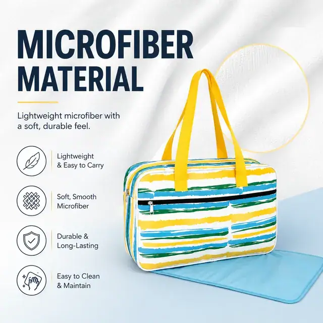 Microfiber Baby Diaper Handbag — 38 x 12 x 25 cm — construction detail 3