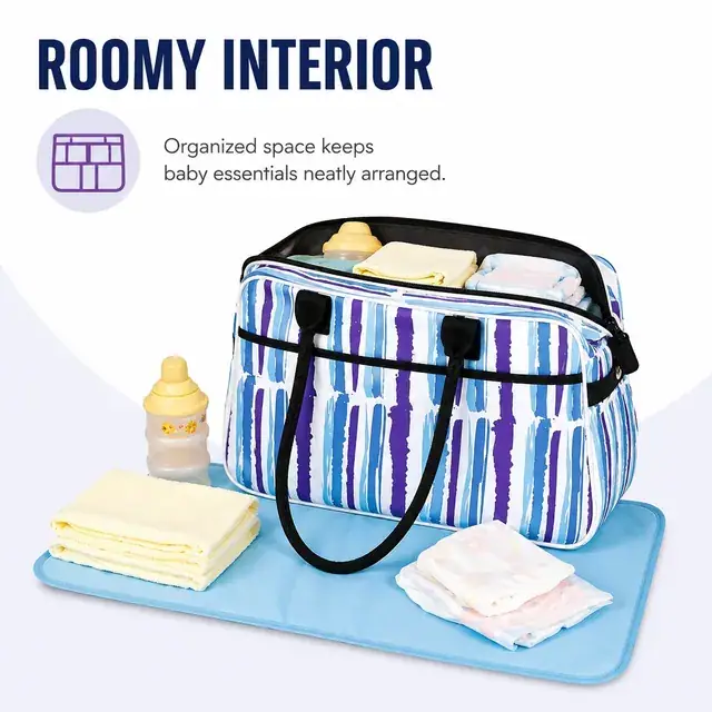 Microfiber Baby Diaper Boston Bag — 42 x 14 x 26 cm — construction detail 3